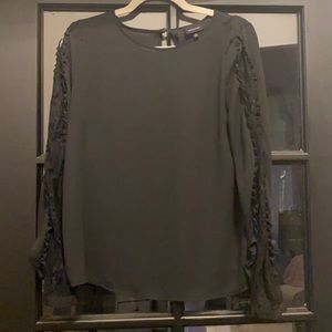 Black blouse with lace detail on sleeves